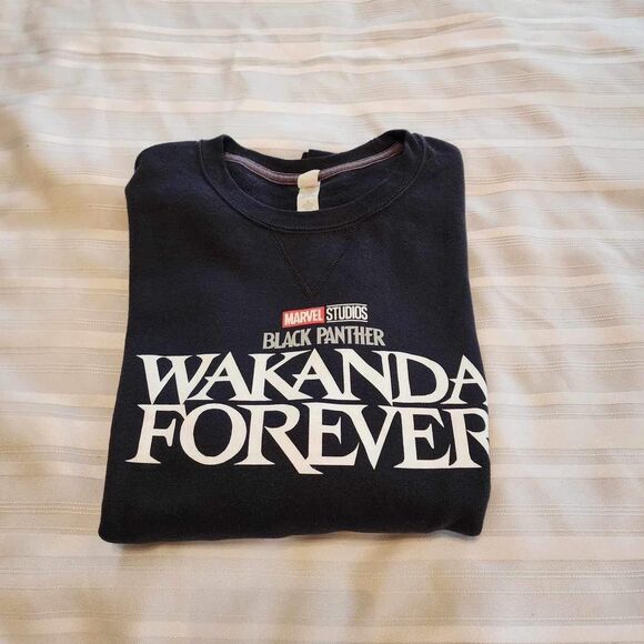 RARE Marvel Black Panther Wakanda Forever Theater Promo Crewneck- Small, Black - Picture 4 of 6